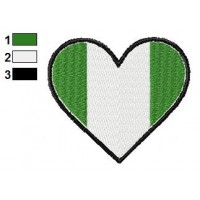 Nigeria Heart Flag Embroidery Design